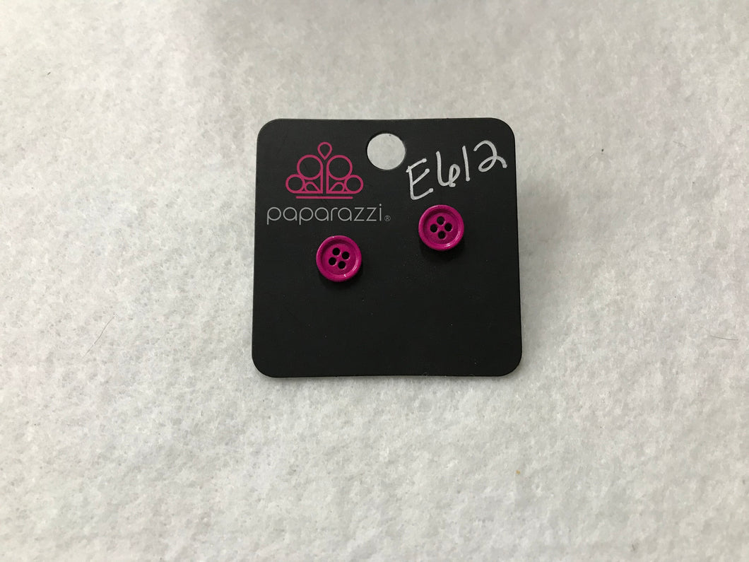 Starlet Shimmer Button Pink Earring #612