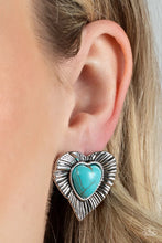 Load image into Gallery viewer, Rustic Romance Blue Post Earrings