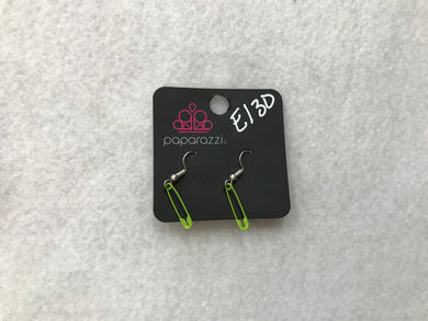 Starlet Shimmer Safety Pins Green Earrings #130