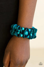 Load image into Gallery viewer, Tropical Temptress Blue Wood Bracelet