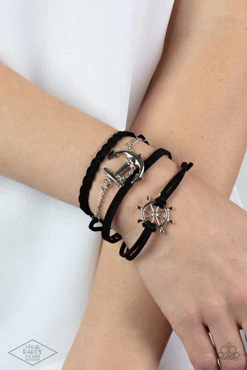 Anchors Away Black Bracelet