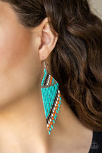 Load image into Gallery viewer, Bodaciously Bohemian Blue Seed Bead Earrings