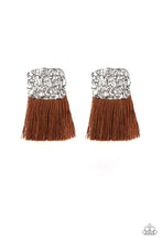 Load image into Gallery viewer, Plume Bloom Brown Tassel Earrings