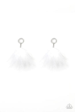 BOA Down White Earrings