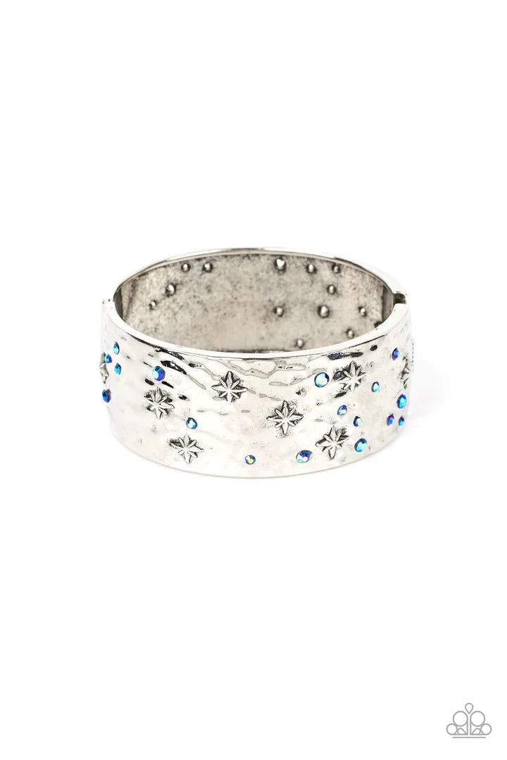 Across the Constellations Blue Hinged Bracelet