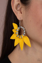 Load image into Gallery viewer, Flower Child Fever Yellow Leather Earrings