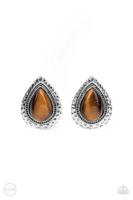 Desert Glow Brown Clip On Earrings