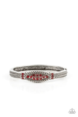 Locked in Luster Red Hinged Bracelet