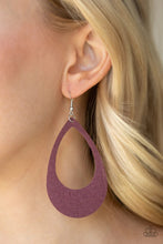 Load image into Gallery viewer, What a Natural Purple Leather Earrings