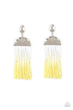 Load image into Gallery viewer, Rope Them In Yellow Tassel Earrings