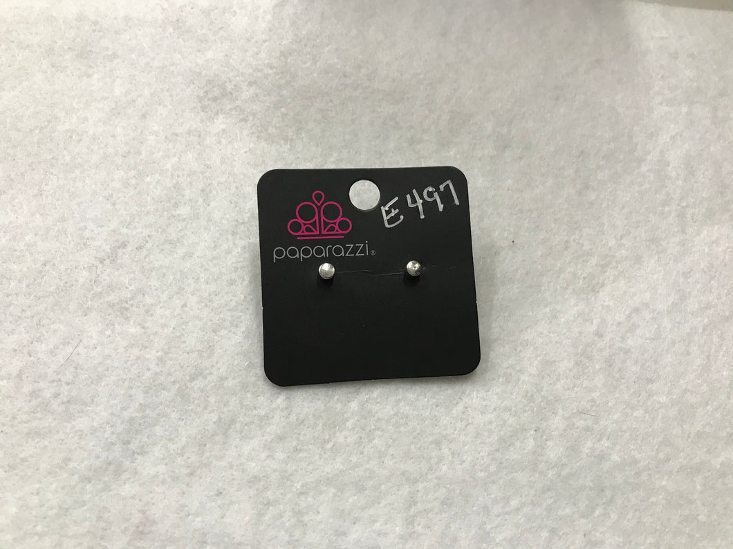 Starlet Shimmer Circle Silver Earrings #497