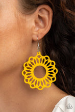 Load image into Gallery viewer, Dominican Daisy Yellow Wood Earrings