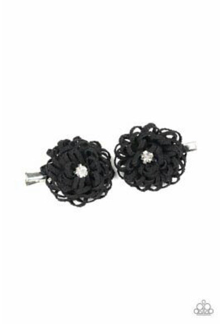 Peppy in Petunias Black Hair Clips