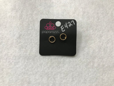 Starlet Shimmer Circles Post Gold Earrings #427