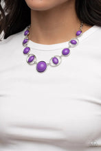 Load image into Gallery viewer, Eye of the Bead Holder Purple Necklace