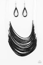 Load image into Gallery viewer, Catwalk Queen Black Seed Bead Necklace