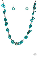 Load image into Gallery viewer, Waikiki Winds Blue Wood Necklace
