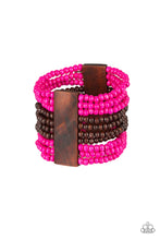 Load image into Gallery viewer, Jamaican Me Jam Pink Wood Bracelet