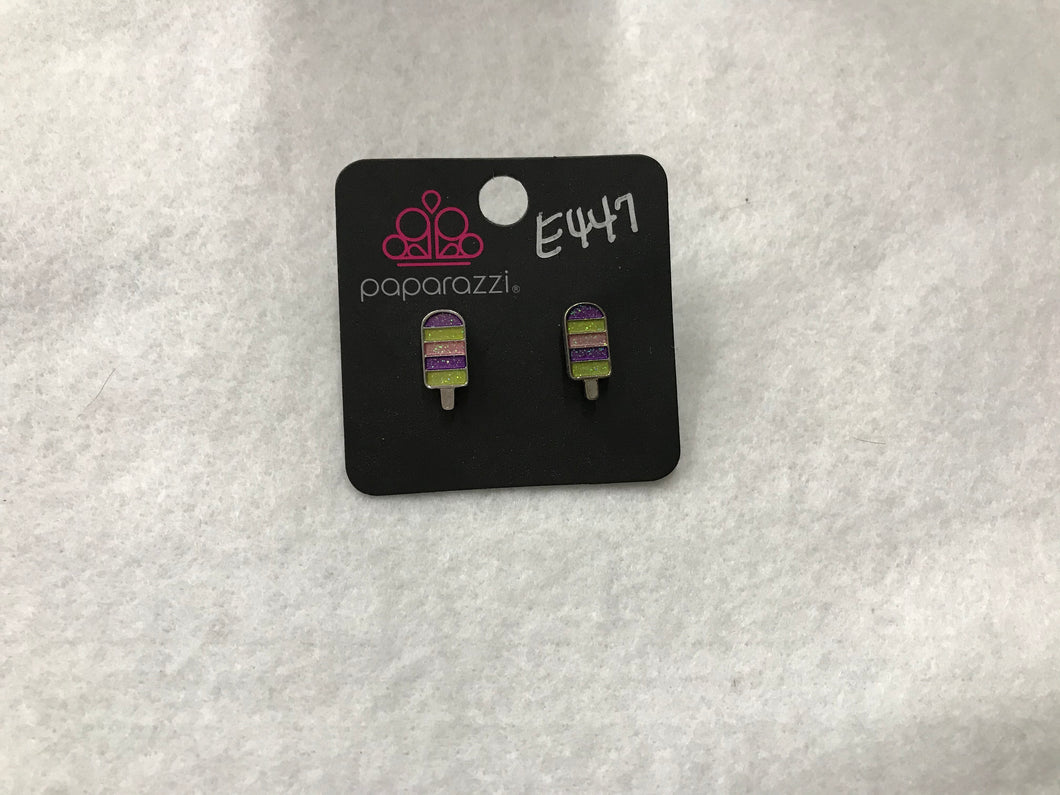 Starlet Shimmer Popsicle Purple/Green/Pink Earrings #447