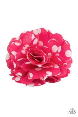Polka Posy Pink Hair Clip