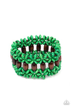 Load image into Gallery viewer, Bali Beach Retreat Green Wood Bracelet