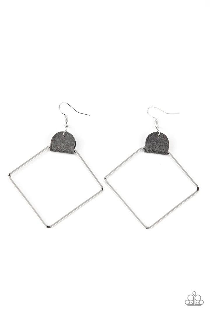 Friends of a Leather Silver Leather Earrings