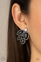Load image into Gallery viewer, Fancy Foliage Black Clip On Earrings