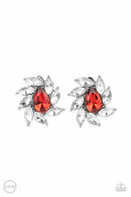 Load image into Gallery viewer, Sophisticated Swirl Red Clip On Earrings