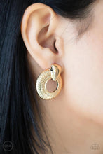 Load image into Gallery viewer, Industrial Innovator Gold Clip On Earrings