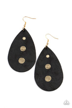 Load image into Gallery viewer, Rustic Torrent Black Leather Earrings