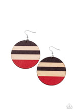 Load image into Gallery viewer, Yacht Party Red Wood Earrings