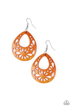 Load image into Gallery viewer, Merrily Marooned Orange Wood Earrings