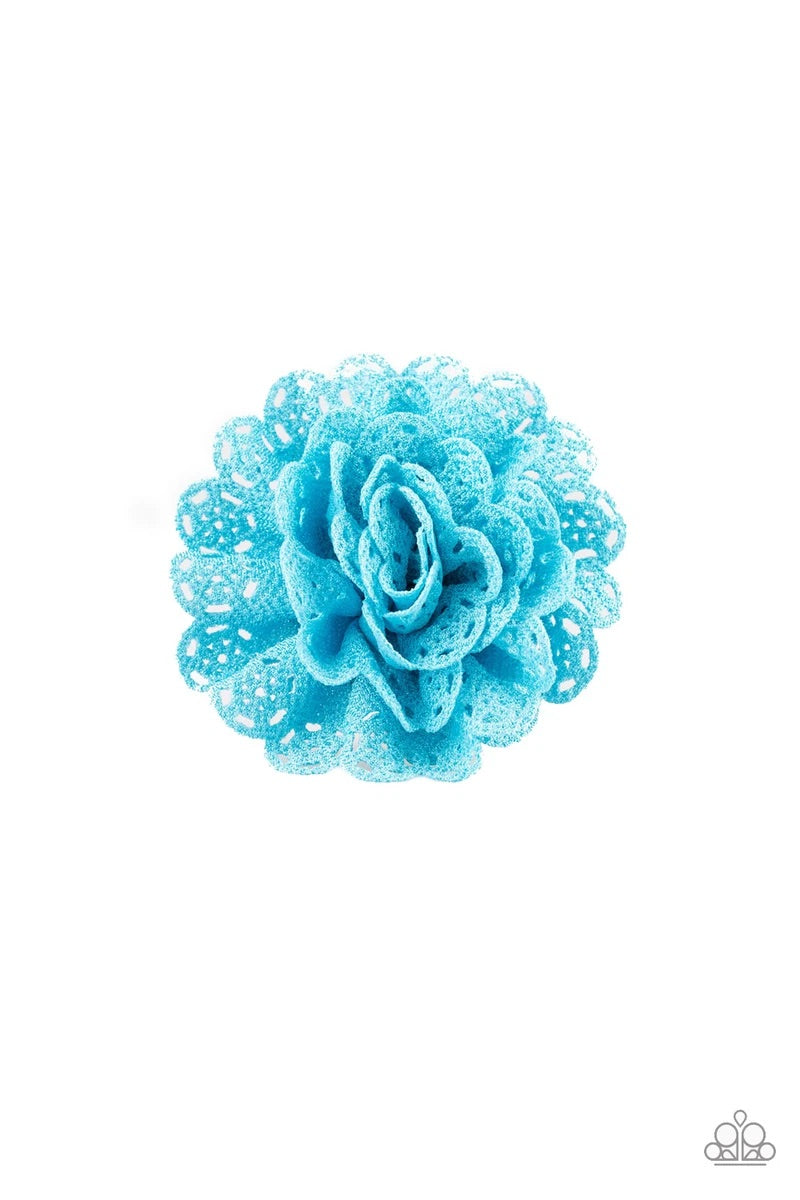 Floral Fashionista Blue Hair Clip