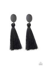 Load image into Gallery viewer, Va Va Plume Black Tassel Earrings