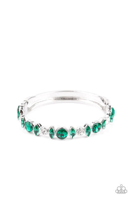 Bling Them to their Knees Green Hinged Bracelet