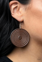 Load image into Gallery viewer, Caribbean Cymbal Brown Wood Earrings