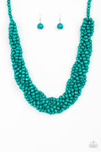 Load image into Gallery viewer, Tahiti Tropic Blue Wood Necklace