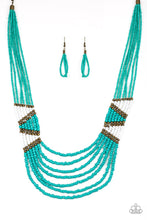 Load image into Gallery viewer, Kickin It Outback Blue Seed Bead Necklace