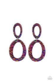 Hey, Haute Rod Purple/Multi Acrylic Earrings