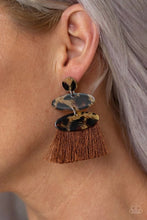Load image into Gallery viewer, No One Likes a Cheetah Brown Tassel Earrings