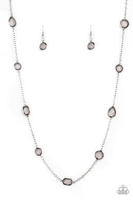 Glassy Glamorous Silver Necklace