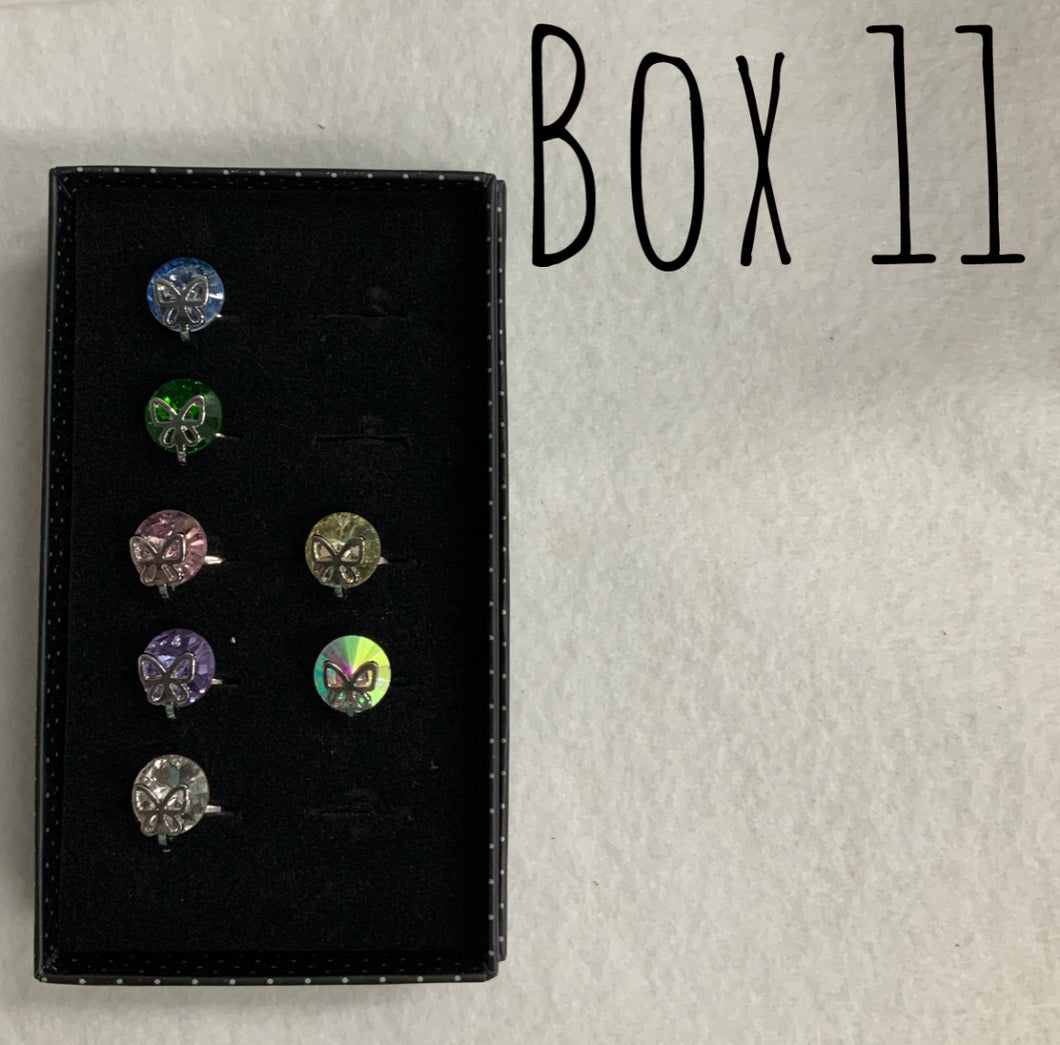 Starlet Shimmer Big Gem w/Butterfly Rings Box 11