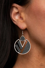 Load image into Gallery viewer, Petrified Posh Black Wood Earrings