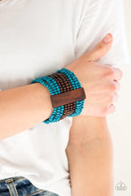Load image into Gallery viewer, Jamaican Me Jam Blue Wood Bracelet