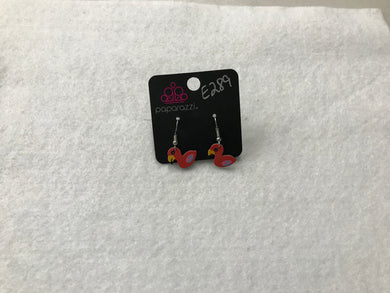 Starlet Shimmer Flamingo Wood Earrings #289