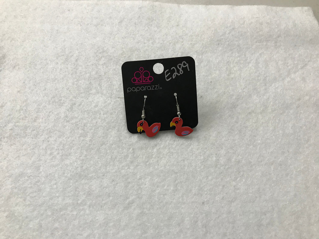 Starlet Shimmer Flamingo Wood Earrings #289
