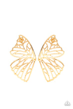 Load image into Gallery viewer, Butterfly Frills Gold Post Earrings