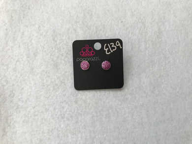 Starlet Shimmer Pave Round Post Purple Earrings #139