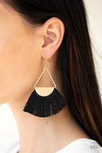 Load image into Gallery viewer, Modern Mayan Black Tassel Earrings