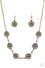 Load image into Gallery viewer, Rosebud Rapture Brass Necklace
